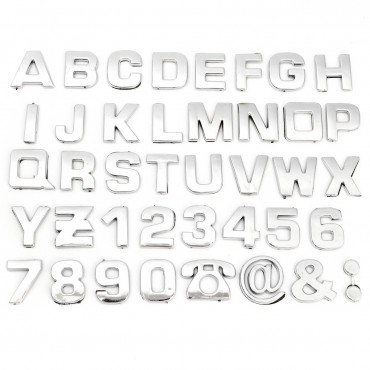 40pcs 3D DIY Metallic Alphabet&Number stickers car Emblem letter Badge Decal