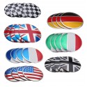 4x 56mm 3D Alloy Car Wheel Center Hub Cap Badge Flag Emblem Sticker Universal