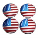 4x 56mm 3D Alloy Car Wheel Center Hub Cap Badge Flag Emblem Sticker Universal