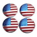 4x 56mm 3D Alloy Car Wheel Center Hub Cap Badge Flag Emblem Sticker Universal