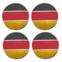 4x 56mm 3D Alloy Car Wheel Center Hub Cap Badge Flag Emblem Sticker Universal