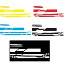 5PCS Stripes Graphics Car Stickers Side Body Hood Rearview Mirror Decal Decor