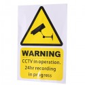 5PCS Yellow Window Warning Stickers Signs Decal CCTV In Operation
