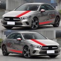 5pcs Car Side Body Stickers Stripe Vinyl Hood Decals Rear View Mirror Vinyl Decoration