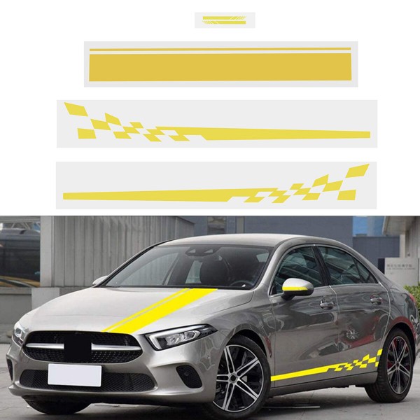 5pcs Universal Car Side Body Graphics Long Stripe Vinyl Decals Decor Sticker DIY