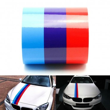 60Inch M Color Stripes Rally Side Hood Racing Motorsport Decal Sticker for BMW