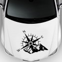 60x45cm Compass & Mountain Body Hood Sticker Decal For Camper Van Motorhome Car