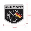 Alloy Metal Racing German Flag Emblem Badge Decal Decorative Sticker