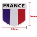 Aluminum Alloy Badge France French Flag Pettern 3D Sticker Shield Emblem Decal Decoration