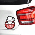 Baby in Car Stickers Aluminum Auto Tail Window Decal Warning Safety Sign Decal