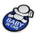 Baby in Car Stickers Aluminum Auto Tail Window Decal Warning Safety Sign Decal