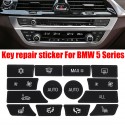 Black Plastic Dash Climate Control Panel Buttons Repair Car Decals Kit For BMW 5 Series