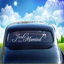 Car Cling Decal Sticker Just Married Wedding Window Banner Decoration