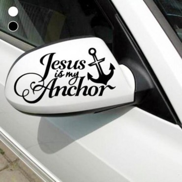 Car Sticker Jesus Is My Anchor Decals Vehicle Truck Bumper Window Wall Mirror Decoration