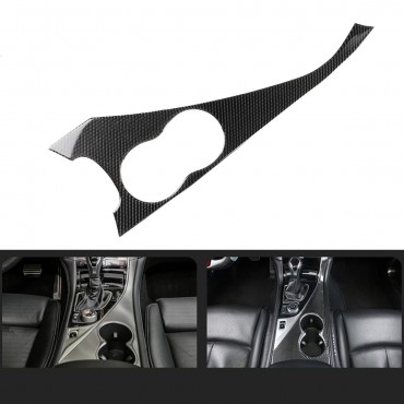 Car Water Cup Holder Panel Trim Cover Carbon Fiber Sticker For Infiniti Q50 Q60 2014-2019