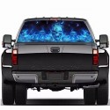 Car Window Sticker Wall Decal Waterproof PVC Blue Flaming Truck Decor