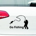 Go Fishing Car Sticker 14x11cm Vinyl Car Window Decal Decals Graphics Sticker Car styling