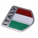 Italy Flag Alloy Metal Auto Racing Sports Emblem Badge Decal Sticker