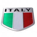 Italy Flag Alloy Metal Auto Racing Sports Emblem Badge Decal Sticker