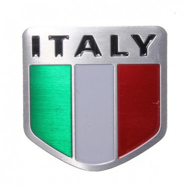 Italy Flag Alloy Metal Auto Racing Sports Emblem Badge Decal Sticker