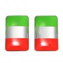 Pair Aluminium Italy Flag Badge Emblem Car Sticker Self-adhesive Labeling Decal Decoration