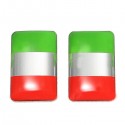 Pair Aluminium Italy Flag Badge Emblem Car Sticker Self-adhesive Labeling Decal Decoration