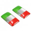 Pair Aluminium Italy Flag Badge Emblem Car Sticker Self-adhesive Labeling Decal Decoration