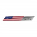 Small Trunk Emblem Badge Sticker Aluminum United States USA US Flag Fender Decals