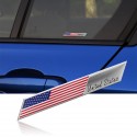 Small Trunk Emblem Badge Sticker Aluminum United States USA US Flag Fender Decals