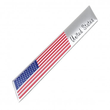 Small Trunk Emblem Badge Sticker Aluminum United States USA US Flag Fender Decals