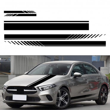 Universal Car Racing Body Side Stripe Skirt Roof Hood Decal Sticker For All Cars