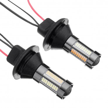 2PCS 1156 Bau15s/Ba15s LED Turn Signal Lights Dual-Color Switchback DRL Bulb with CANBUS Decoder