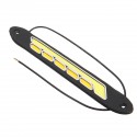 2Pcs 12V COB LED Car DRL Daytime Running Lights Strip Yellow & White Dual Color Turn Signal Fog DayLight