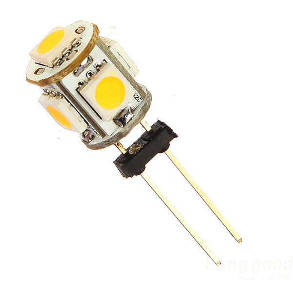 Car G4 5 LED SMD 5050 Warm White light Bulb Lamp DC 12V