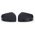 Car Side Mirror Replacement Cover Cap Black with LED Turn Signal Light for Benz W212 W204 W221
