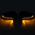 Car Side Mirror Replacement Cover Cap Black with LED Turn Signal Light for Benz W212 W204 W221