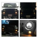 Front Grill Flood LED Turn Signal Lights Smoke Lens Amber For Jeep Wrangler 1987-2018