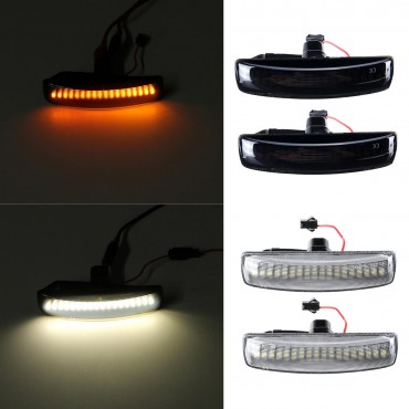 LED Side Marker Repeater Turn Indicator Lights Amber+ White For Land Rover Discovery 3 & 4 Freelander 2 Range Rover Sport