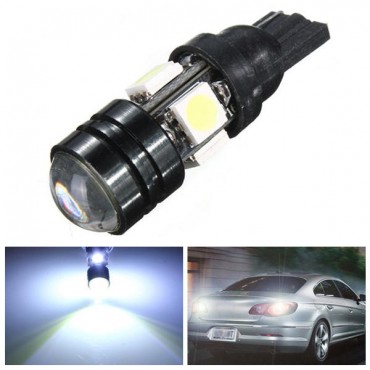 T10 Car LED Auto Lamp 5W-12V Light Bulbs With Bifocal Lens White Light