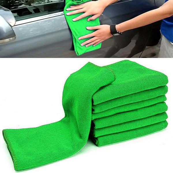 10pcs Soft Cleaning Cloth Green Micro Fiber Car Care Duster Towel 29x29cm