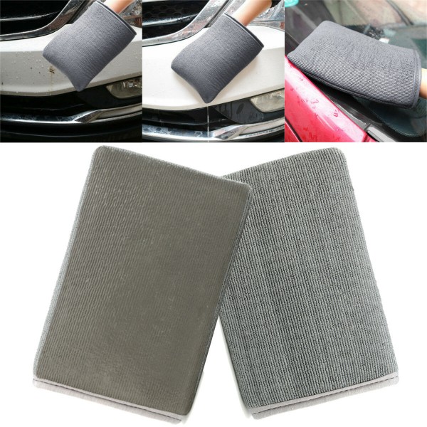 Car Wash Glove Care Cleaning Towel Microfiber Sponge Pad 20.5x14cm