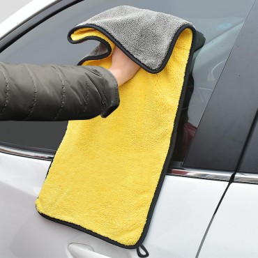 Double Color Microfiber Car Wash Towel Cleaning Drying Care Cloth Hemming Strong Absorbent