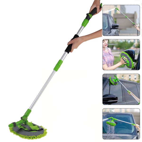2in1 Adjustable Telescopic Brush Car Wash Mop Long Handle Vehicle Cleaning Tool