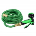 50/75/100FT Upgraded Expandable Garden Water Hose Function Spray Nozzle Green