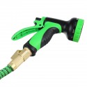 50/75/100FT Upgraded Expandable Garden Water Hose Function Spray Nozzle Green