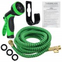 50/75/100FT Upgraded Expandable Garden Water Hose Function Spray Nozzle Green