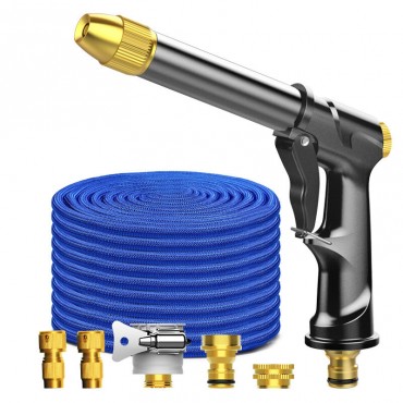 High Pressure Car Washer Tool Spray Adjustable Water Jet With 50FT Expandable Garden Hose Foam Pot Cleaning Water Tool