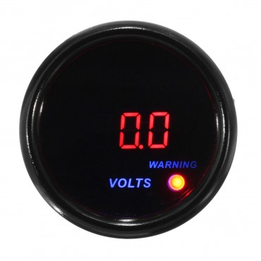 2inch 52mm 8-18V Voltage Volt Gauge Digital Blue+Red LED Display Black Face Meter