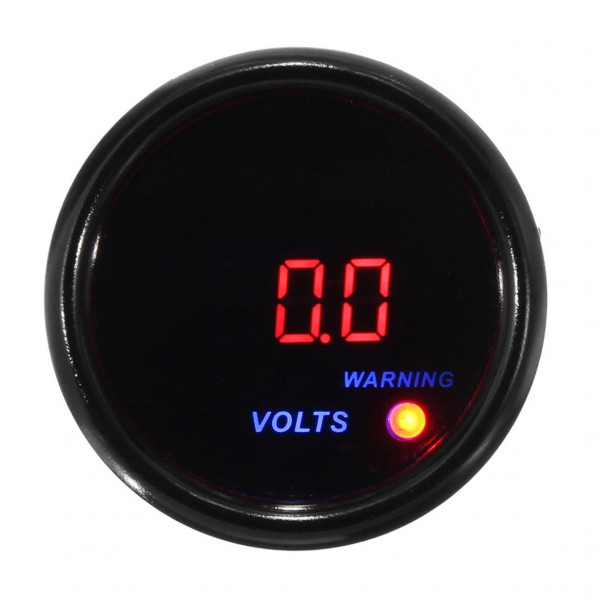 2inch 52mm 8-18V Voltage Volt Gauge Digital Blue+Red LED Display Black Face Meter