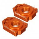 Pair CNC Rear Axle Spindle Chain Adjuster Blocks For SX EXC XCW 125-530 20mm